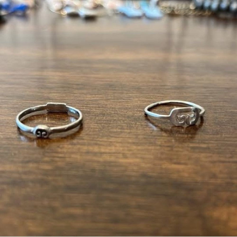 Two St John USVI Symbol Silver Women's Rings Size 7